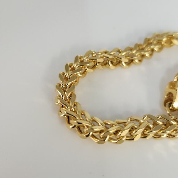 10k Yellow Gold Wheat Chain Bracelet 7.2" - Picture 5 of 7